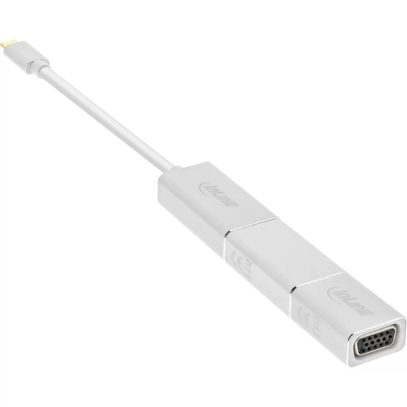 InLine USB ekrano keitiklio rinkinys 6 viename, 4K/60Hz, sidabrinis