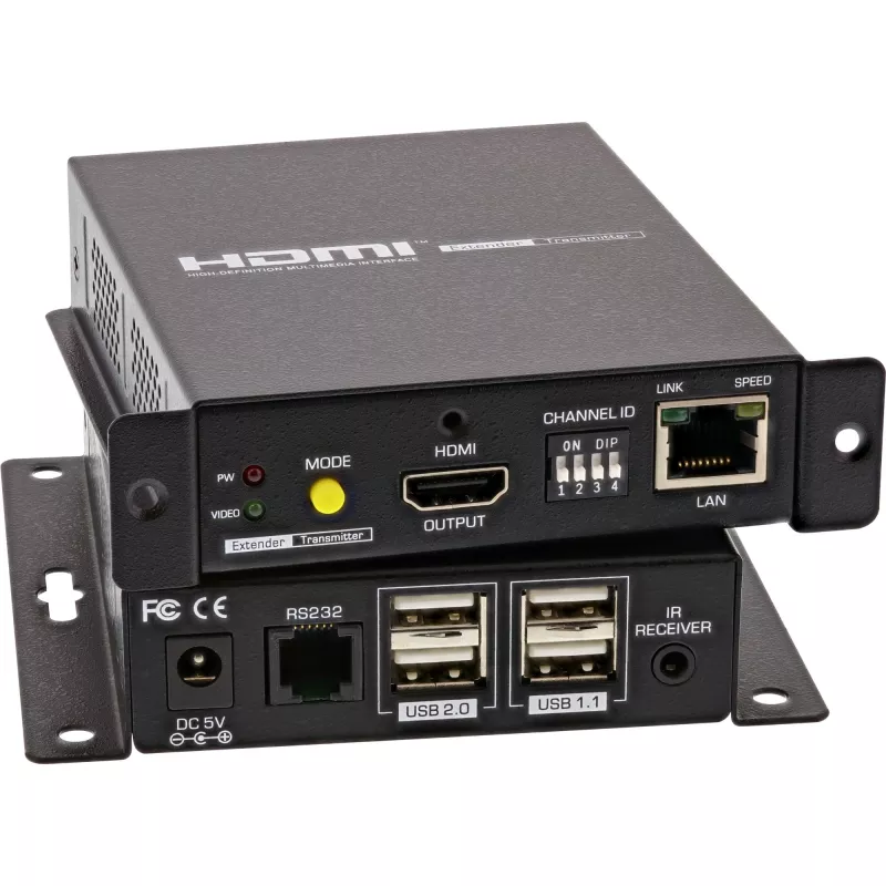 KVM plėstuvas InLine 64601 4K HDMI USB per IP iki 100 m