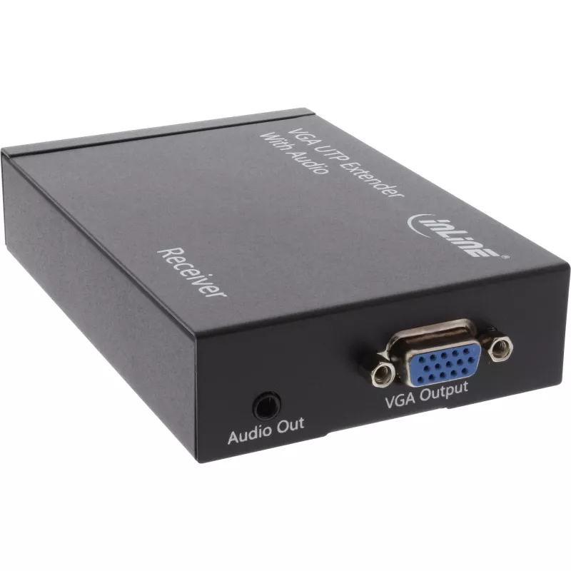 InLine VGA + Audio Extender Receiver maks. 300 m per UTP / STP tinklo kabelį RJ45