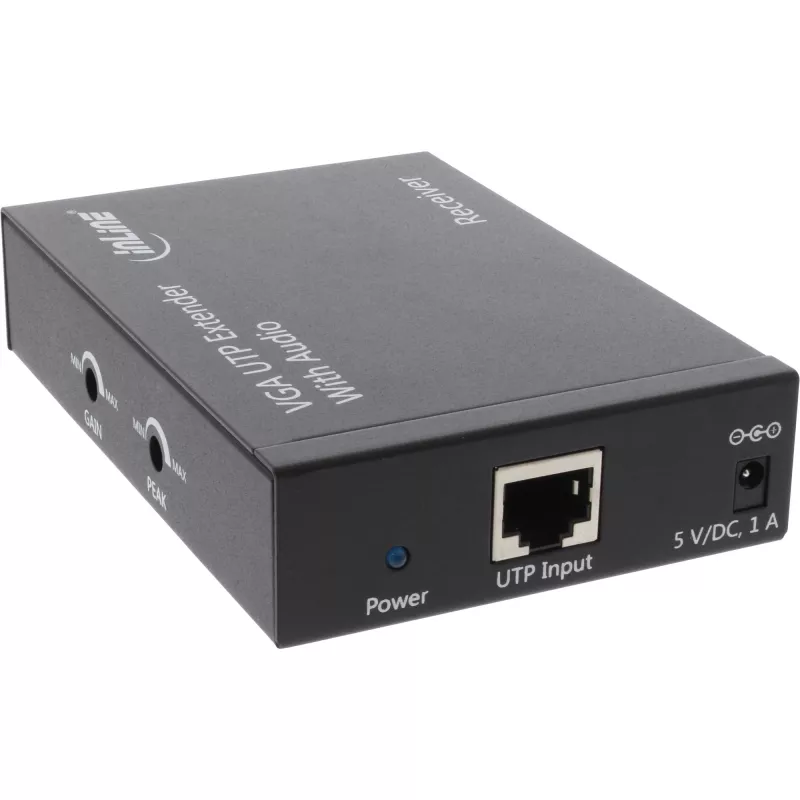 InLine VGA + Audio Extender Receiver maks. 300 m per UTP / STP tinklo kabelį RJ45