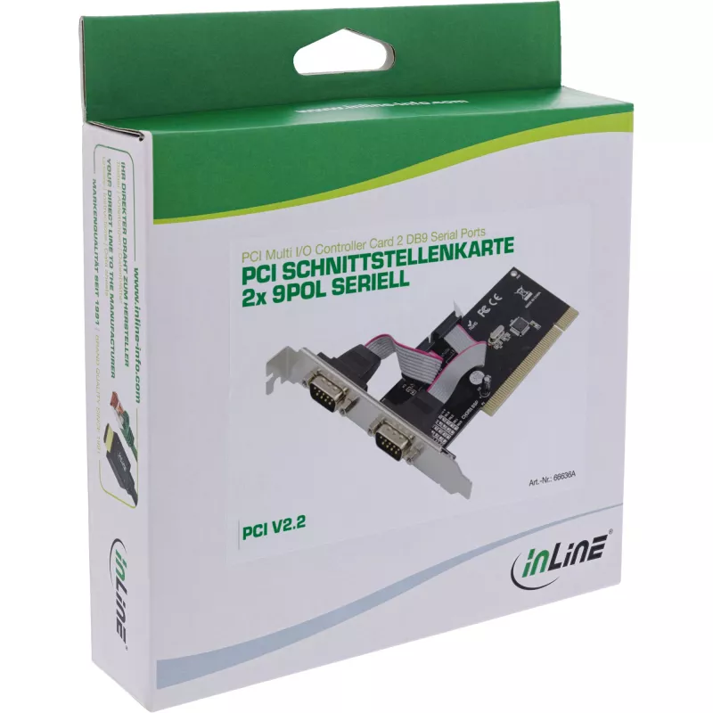 InLine PCI Multi I/O valdiklio kortelė 2 DB9 nuosekliesiems prievadams