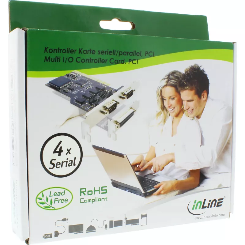 InLine PCI Multi I/O valdiklio kortelė 4 DB9 nuoseklieji prievadai
