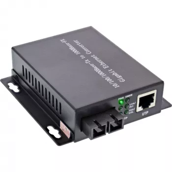 InLine tinklo medijos keitiklis 10/100/1000 Mb/s TP į FO (SC dvipusis), MM, 550 m