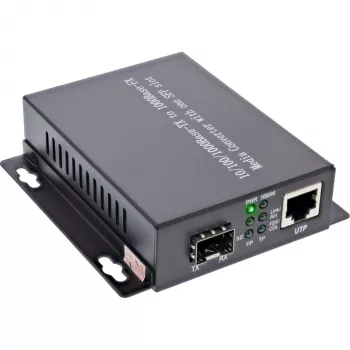 InLine tinklo medijos keitiklis 10/100/1000Mb/s TP į SFP FO, MM, 550m