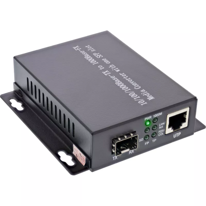 InLine tinklo medijos keitiklis 10/100/1000Mb/s TP į SFP FO, MM, 550m