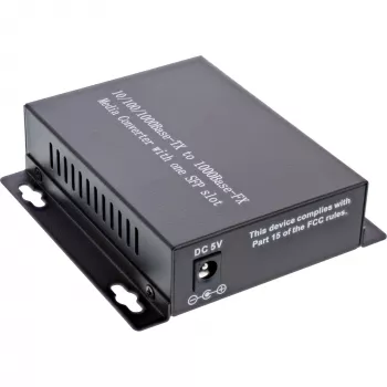 InLine tinklo medijos keitiklis 10/100/1000 Mb/s TP į SFP FO, SM, 20 km