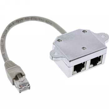 InLine Cat.5e ISDN T adapteris RJ45 kištukas į 2x RJ45 lizdai 15 cm