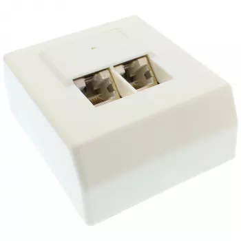 InLine Cat.5e tinklo dėžutė 2x RJ45 paviršiniam montavimui balta RAL9010