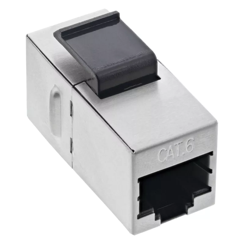 InLine RJ45 modulis moteriškas-moteriškas SNAP-In Cat.6 STP, juodas/sidabrinis
