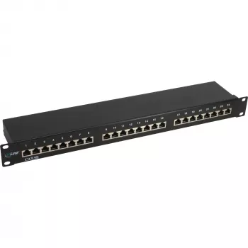 InLine Patch Panel 19 col. Cat.5e 24 prievadų 1U juoda RAL9005