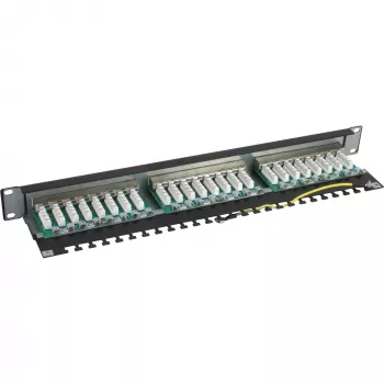 InLine Patch Panel 19 col. Cat.5e 24 prievadų 1U juoda RAL9005