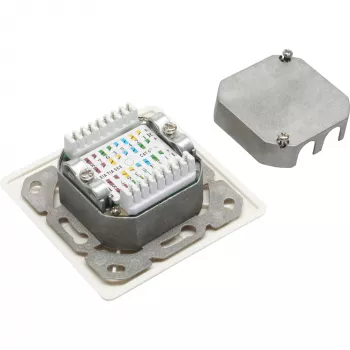 InLine Cat.6 prijungimo dėžutė 2x RJ45 lizdas, RAL9010 balta, horizontali