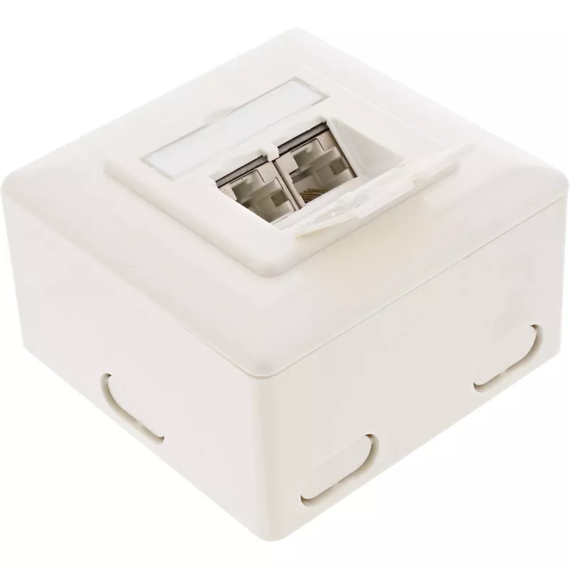 „InLine“ sieninė rozetė paviršiniam arba paslėptam montavimui, 2x RJ45 vertikalūs, 75602K