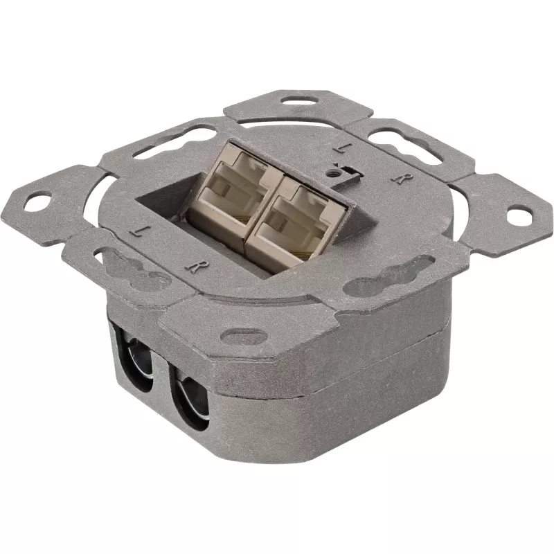 „InLine“ sieninė rozetė paviršiniam arba paslėptam montavimui, 2x RJ45 vertikalūs, 75602K