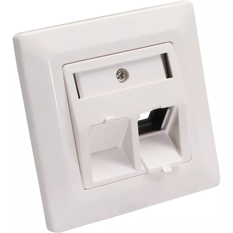 InLine rėmelio komplektas 2x RJ45 Bu/LSA įdėklui, Keystone SNAP-In, RAL9010