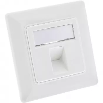 InLine rėmelio komplektas 1x RJ45 Bu/LSA įdėklui, Keystone SNAP-In, baltas RAL9010