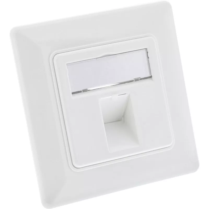 InLine rėmelio komplektas 1x RJ45 Bu/LSA įdėklui, Keystone SNAP-In, baltas RAL9010