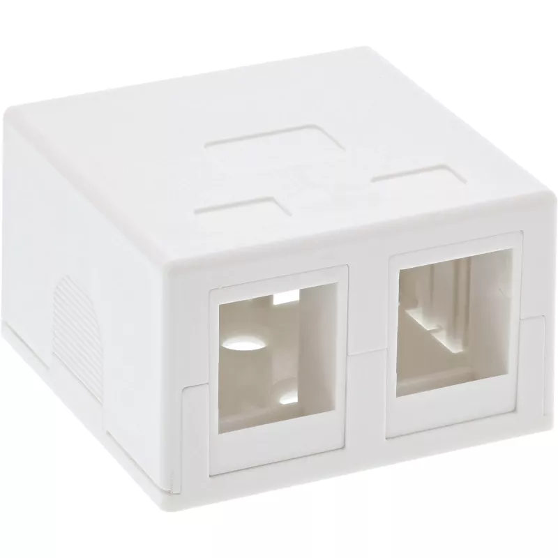 InLine paviršinio montavimo dėžutė, skirta keystone 2x RJ45, balta 76202B