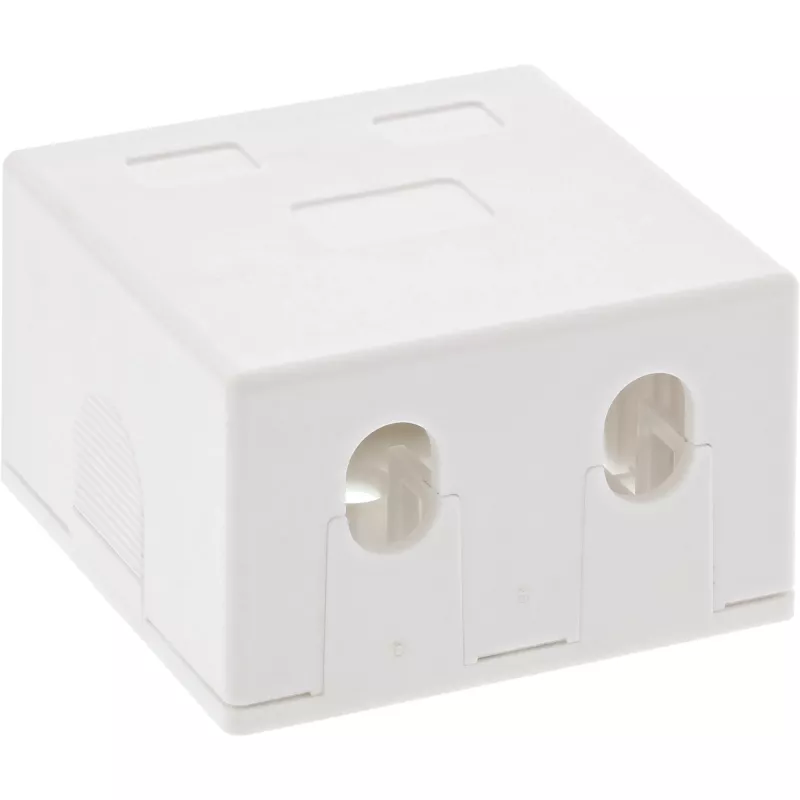 InLine paviršinio montavimo dėžutė, skirta keystone 2x RJ45, balta 76202B