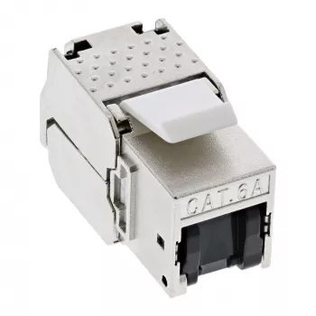 InLine RJ45 Keystone Jack Snap-In modulis Cat.6a, su dulkių dangteliu, juodas