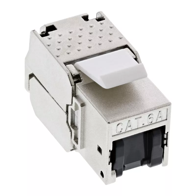InLine RJ45 Keystone Jack Snap-In modulis Cat.6a, su dulkių dangteliu, juodas