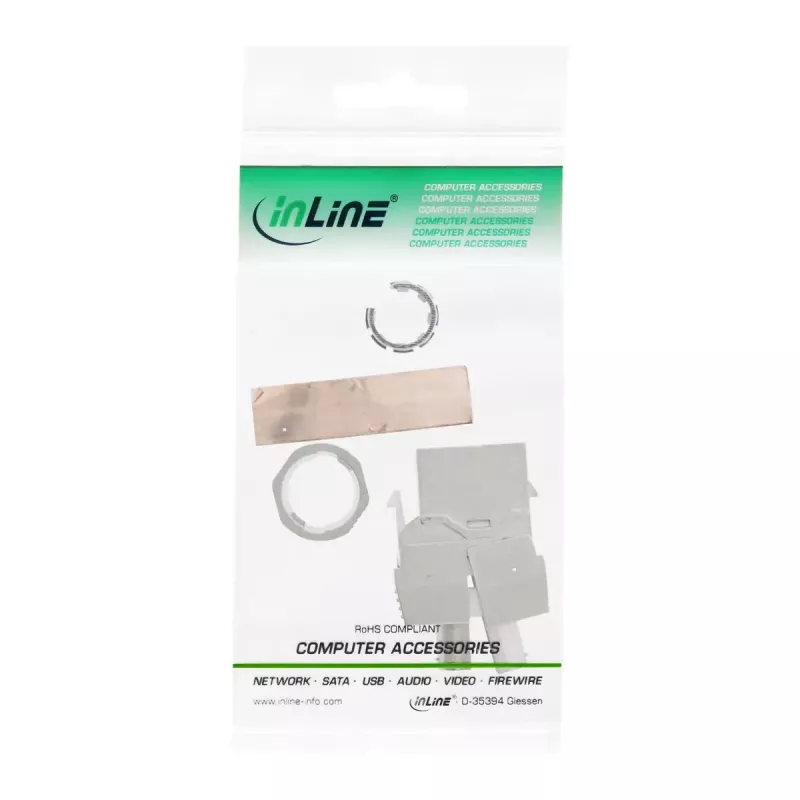 “RJ45” lizdo “Keystone Jack Snap-In” modulis “InLine 76202F Cat.6a”