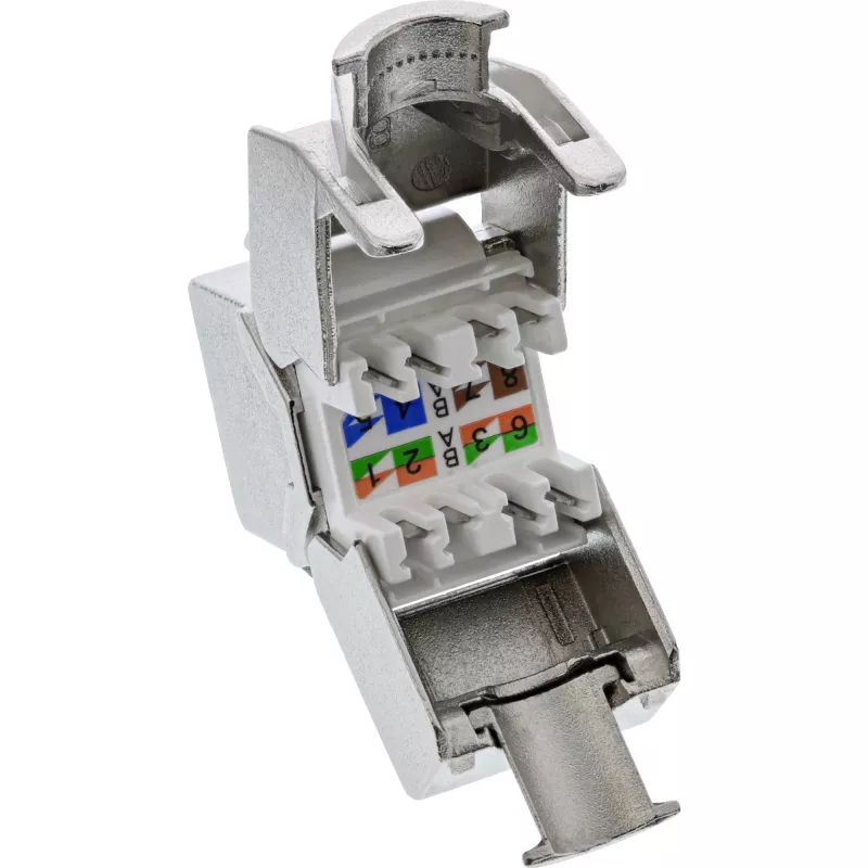 “InLine” RJ45 Keystone Jack spragtukas Cat.8.1 plokščias metalinis 1 vnt.