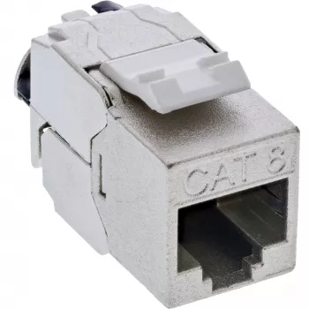InLine Keystone RJ45 lizdas plonas, SNAP-In, Cat.8.1, integruotas kabelių raištis