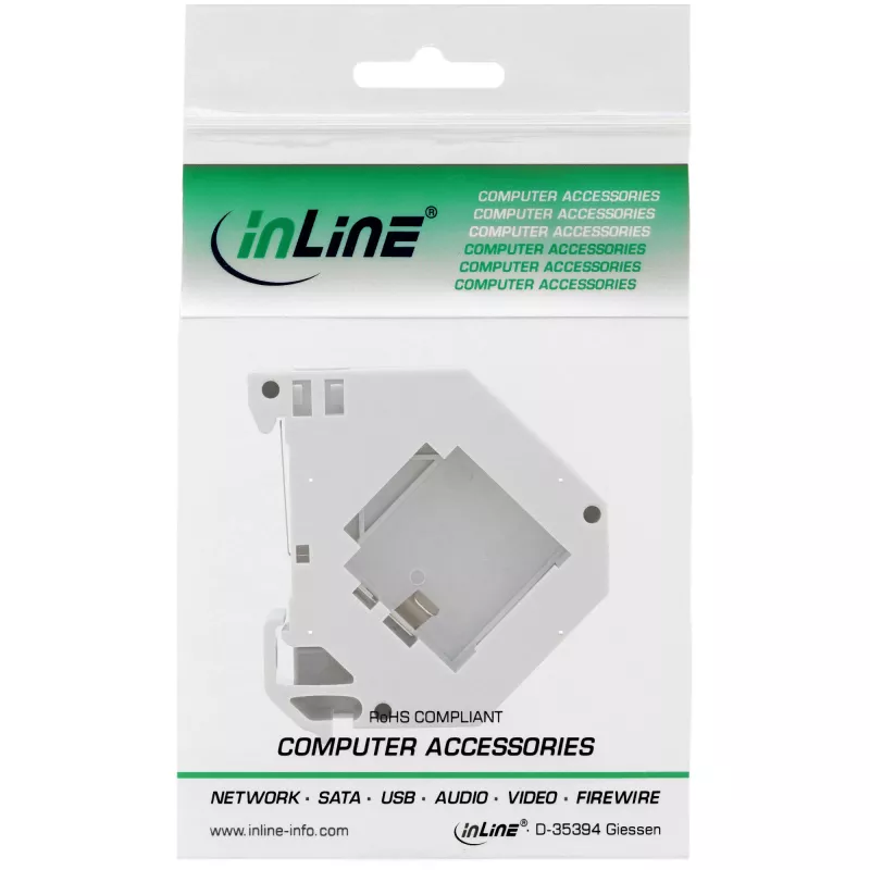 „InLine“ „Keystone“ laikiklis DIN bėgiui, 1 prievadas, šviesiai pilkas