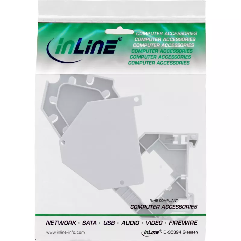 InLine Keystone SNAP-In Fiber Keystone modulio laikiklis, 1 prievadas DIN bėgiui