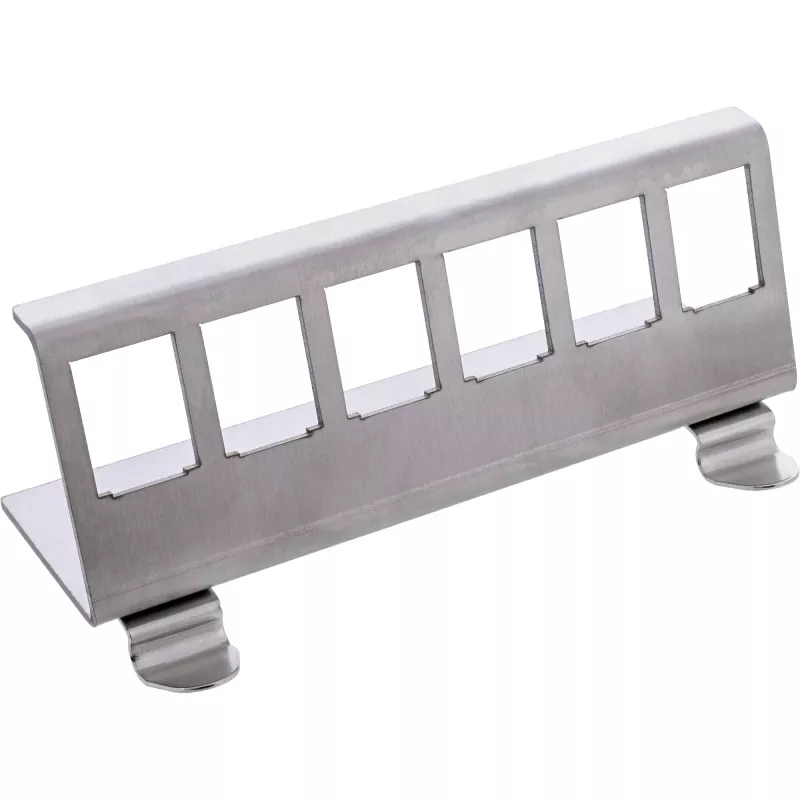 InLine 76203G metalinis Keystone užsifiksuojantis DIN bėgelio tvirtinimo laikiklis, 6 prievadų