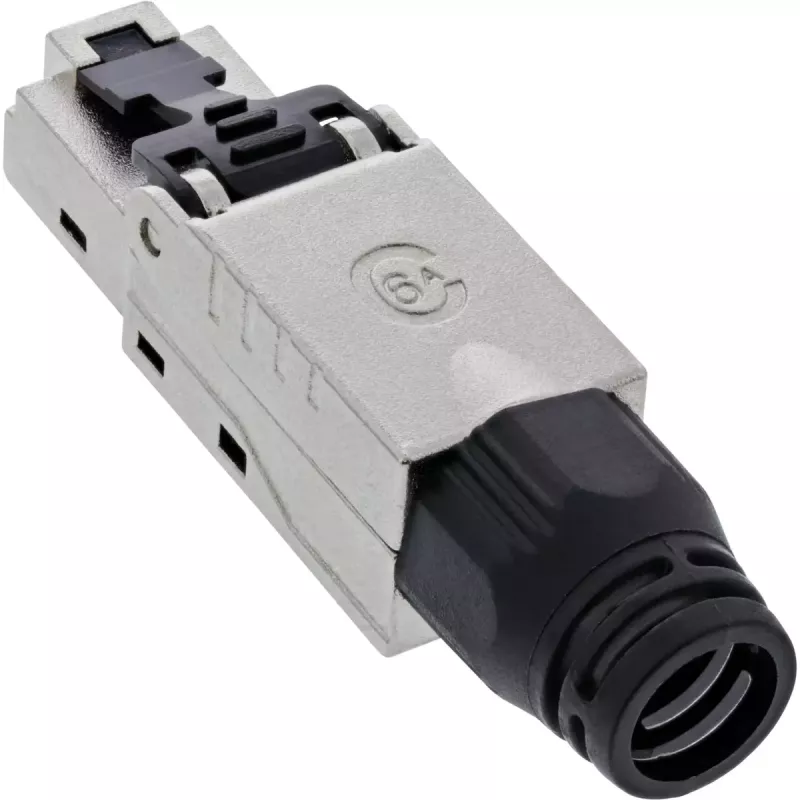 InLine RJ45 kištukas Cat.6A 500MHz, montuojamas vietoje, ekranuotas, su prisukamu dangteliu
