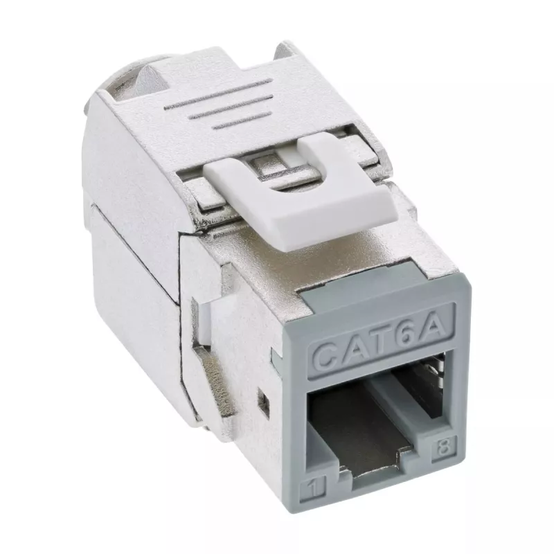 “InLine” Keystone RJ45 lizdas, ekranuotas, Cat.6A, pilkas, 8 vnt. pakuotė