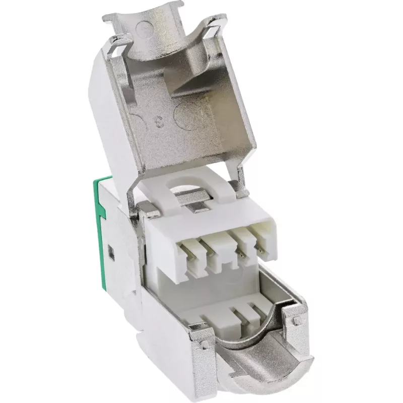 InLine Keystone RJ45 lizdas, ekranuotas, Cat.6A, žalias 8 vnt.