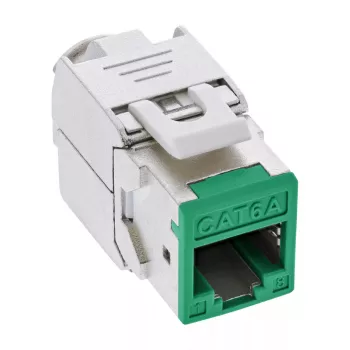InLine Keystone RJ45 lizdas, ekranuotas, Cat.6A, žalias 8 vnt.