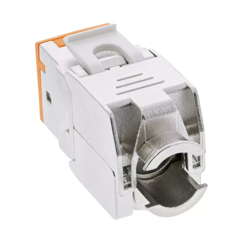 InLine Keystone RJ45 lizdas, ekranuotas, Cat.6A, oranžinis 8-vnt.