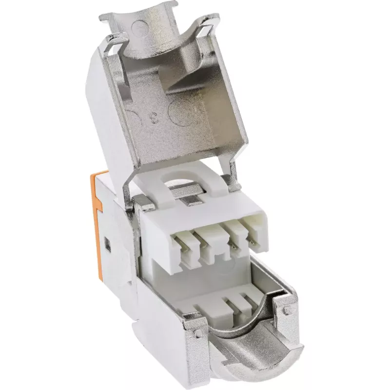 InLine Keystone RJ45 lizdas, ekranuotas, Cat.6A, oranžinis 8-vnt.