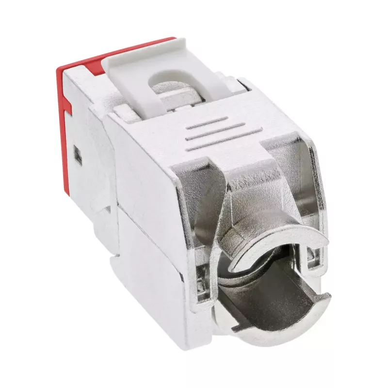 InLine Keystone RJ45 lizdas, ekranuotas, Cat.6A, raudonas 8 vnt.
