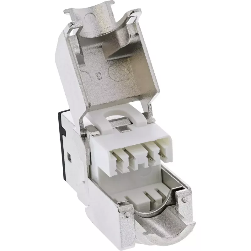 InLine Keystone RJ45 lizdas, ekranuotas, Cat.6A, juodas, 8 vnt. pakuotė