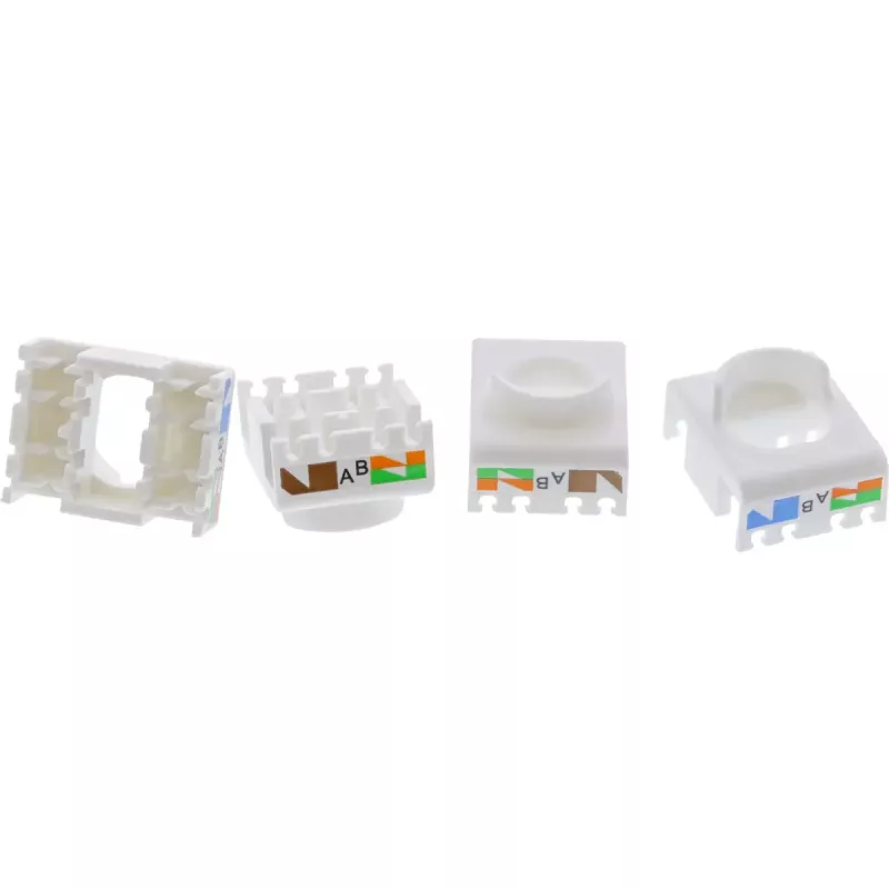 InLine Keystone RJ45 lizdas, ekranuotas, Cat.6A, juodas, 8 vnt. pakuotė