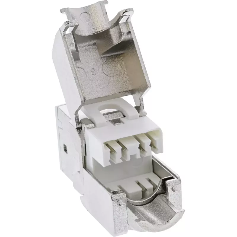 InLine Keystone RJ45 lizdas, ekranuotas, Cat.6A, baltas 8 vnt.