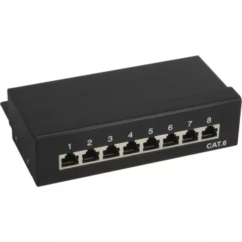 InLine Patch Panel Cat.6 8 Port desktop Juoda RAL9005
