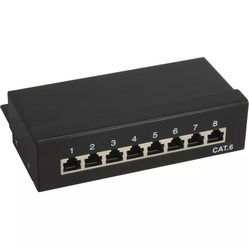 InLine Patch Panel Cat.6 8 Port desktop Juoda RAL9005