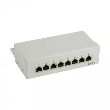 InLine Patch Panel Cat.6 8 prievadų stalinis, pilkas RAL7035