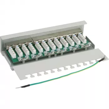 InLine Patch Panel Cat.6 12 prievadų stalinis / sieninis montavimas šviesiai pilkas RAL7035