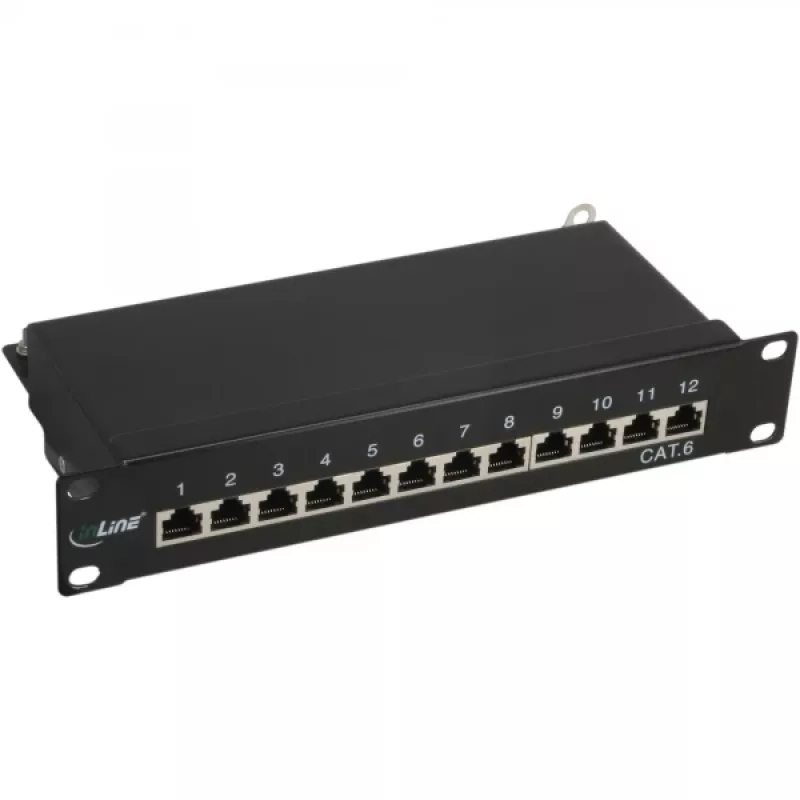 InLine Patch Panel 10 col. Cat.6 12 prievadų 1U juodas RAL9005
