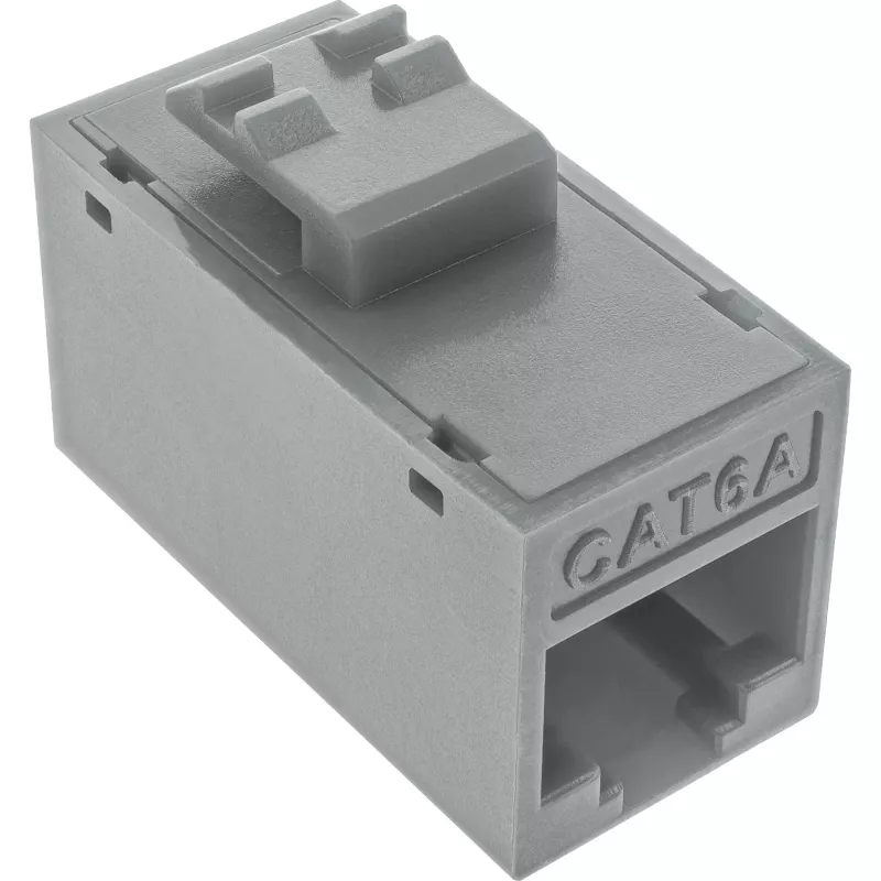 InLine Keystone RJ45 lizdas/kištukinis lizdas, neekranuotas, Cat.6A, pakuotėje 8 vnt., pilkas