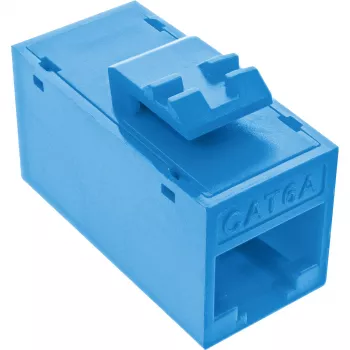 InLine Keystone RJ45 lizdas/kištukinis lizdas, neekranuotas, Cat.6A, pakuotėje 8 vnt., mėlynas