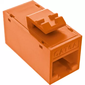 InLine Keystone RJ45 lizdas/kištukas, neekranuotas, Cat.6A, 8 vnt. pakuotėje, oranžinis