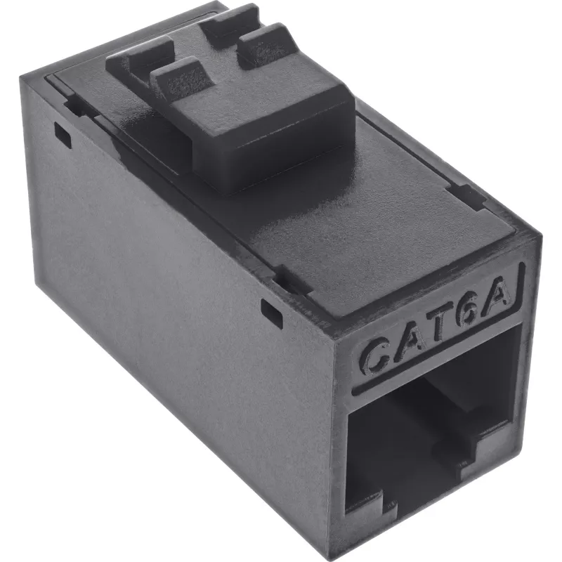 „InLine“ Keystone RJ45 lizdas/kištukinis lizdas, neekranuotas, Cat.6A, 8 vnt. pakuotė, juodas
